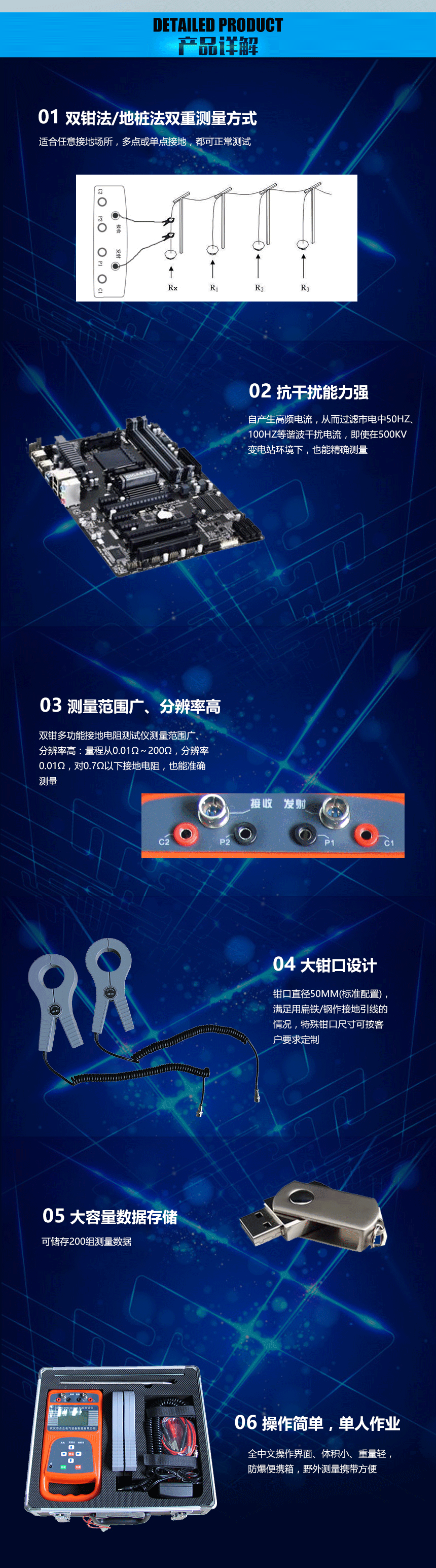接地電阻測(cè)試儀，雙鉗多功能接地電阻測(cè)試儀